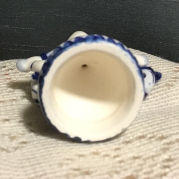 🇳🇱VINTAGE Hand-Painted CERAMIC POTTERY DUTCH WATER GIRL BLUE & WHITE - Picture 5 of 6